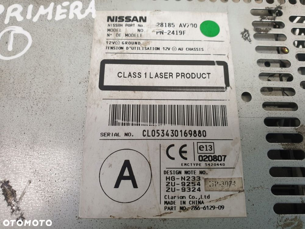 Nissan Primera P12 CZYTNIK NAWIGACJI 28185AV700 - 9