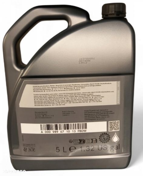 ORYGINALNY OLEJ SILNIKOWY SAE 5W-30 MB 229.52 5L - 2