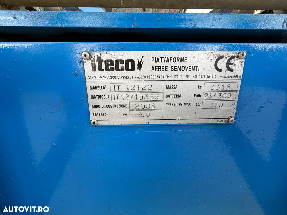 Iteco Nacela foarfeca electrica 14 m -4900 euro  Bucuresti Deva Alba Valcea Pitesti Sibiu Craiova Tg Jiu Drobeta Turnu Severin - 7