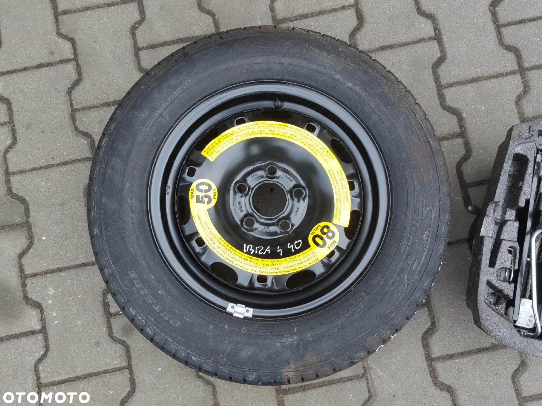 SEAT IBIZA IV 08r- VW POLO 6R FABIA II KOŁO ZAPASOWE 14 5X100 LEWAREK - 3