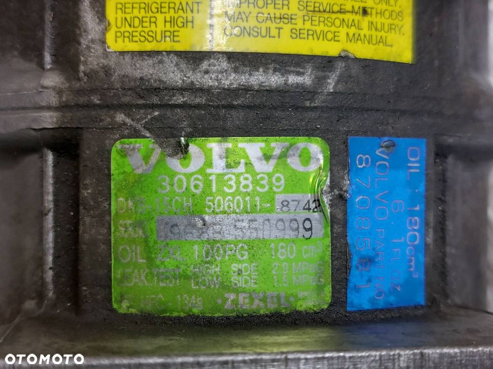 SPRĘŻARKA KOMPRESOR KLIMATYZACJI VOLVO S40 V40 I 2.0 16V 30613839 - 6