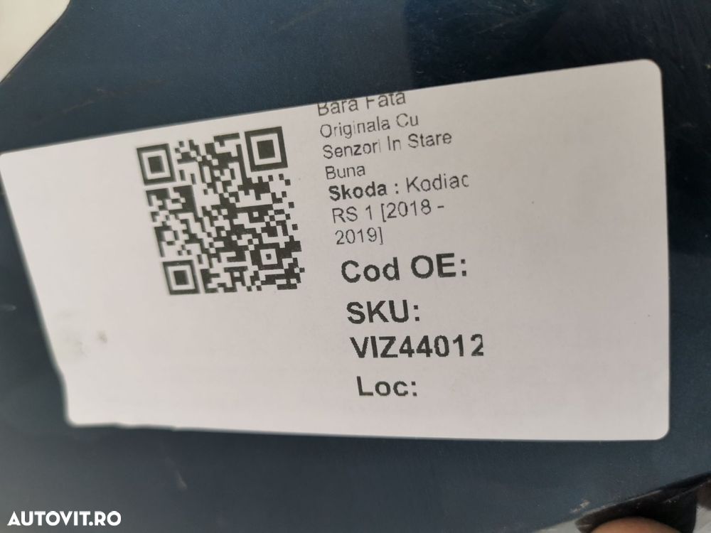 Bara Fata Skoda  Kodiaq Facelift [2021 - 2025] Originala Cu Senzori In - 8