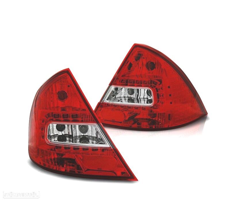 FAROLINS TRASEIROS FORD MONDEO MK3 00-07 LED VERMELHO CROMADO - 1