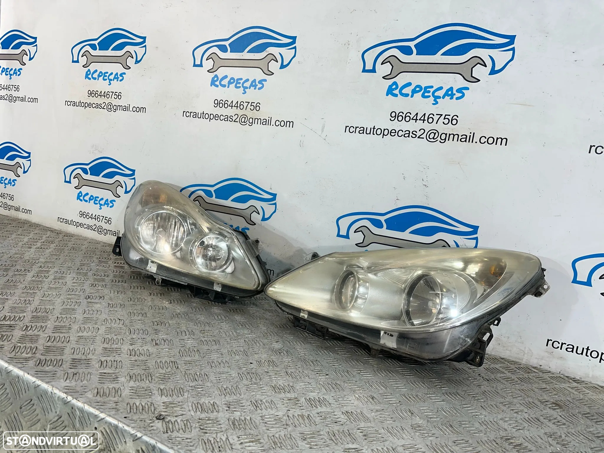 .Conjunto Oticas Farois Frontal Frente Esquerda Direita Halogenio Original GM Opel Corsa D 13186384 13186383 2006 - 2014 - 3