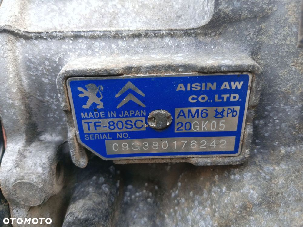 SKRZYNIA BIEGÓW AUTOMAT CITROEN C5 III (2008-2010) 2.0 HDI 136KM 20GK05 TF-80SC 09G380176242 - 2