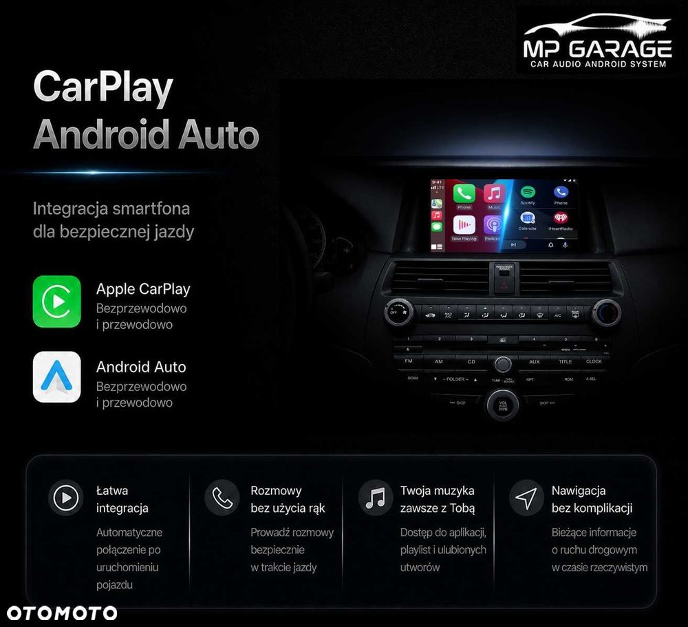 Honda Accord 8 USA Nawigacja Android CarPlay/AndroidAuto 4G Qled Montaż Gwarancja PL - 4