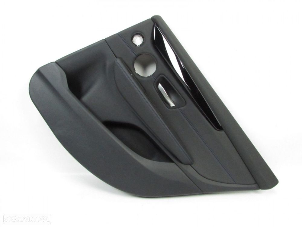 Forra da porta Em Pele Com Costura Azul Direito/Trás Seminovo/ Original BMW 2 Gr... - 1