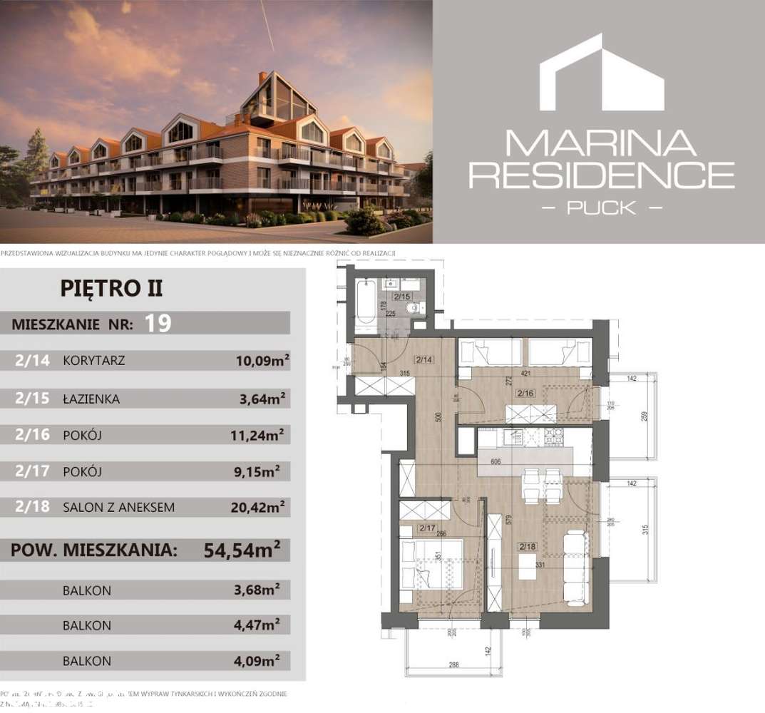 Apartament 54 m² w Pucku- wyjątkowa lokalizacja przy molo nad Zatoką!