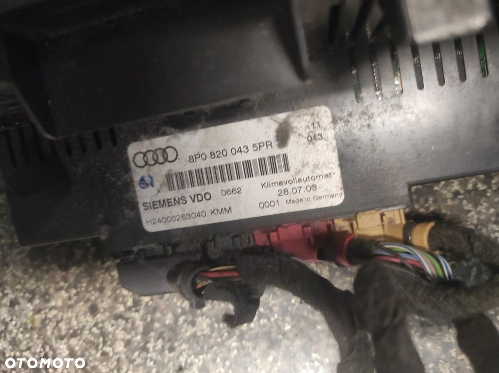AUDI A3 8P PANEL NAWIEWU STEROWNANIA KLIMATYZACJI CLIMATRONIC 8P0820043 WYSYŁKA !!!! - 2