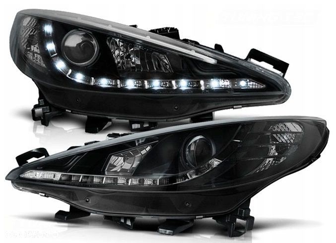 reflektory lampy kpl day line light led diody tuning peugeot 207 2006-2013 - 4