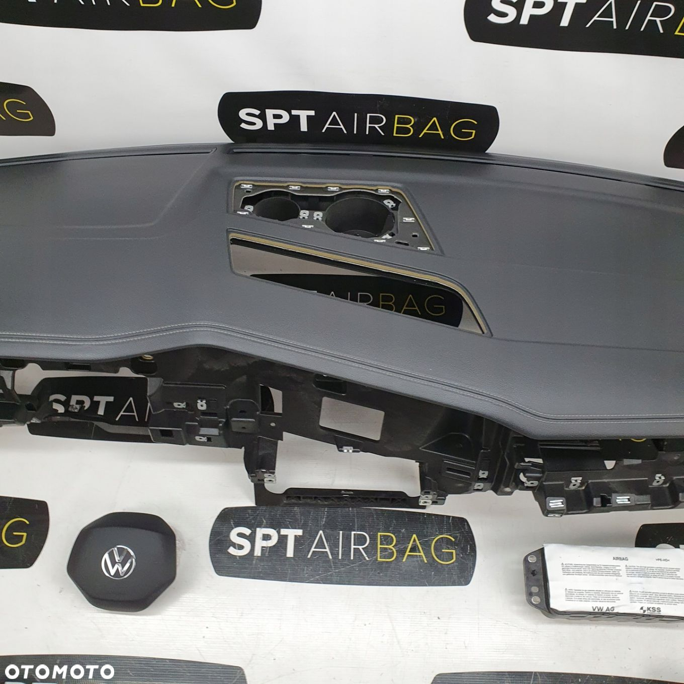 VW TOUAREG N. M. DESKA ROZDZIELCZA KONSOLA KOKPIT PULPIT PODUSZKI AIRBAG AIR BAG PASY KIT SET - 3