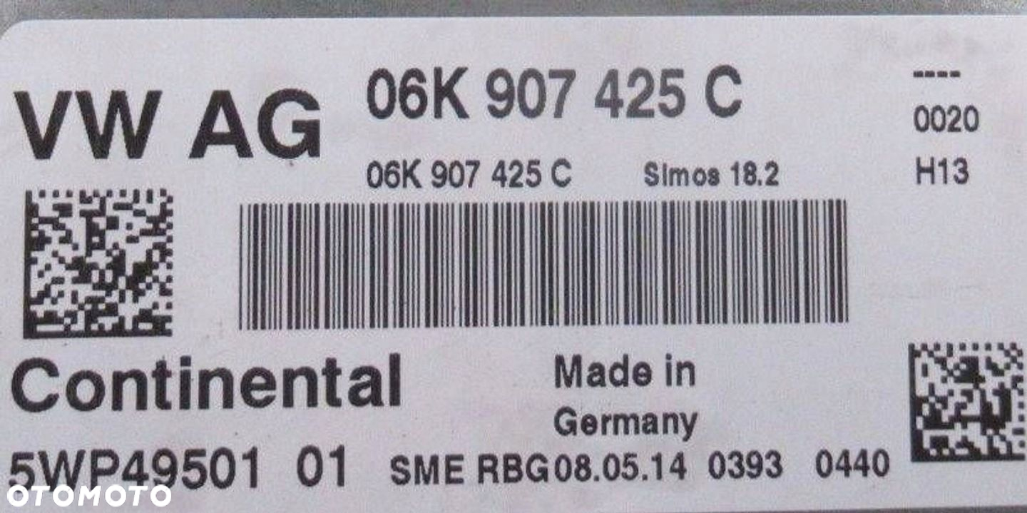 VW SCIROCCO III 1K8 LIFT R-LINE 2.0 STEROWNIK KOMPUTER SILNIKA 06K907425C - 3