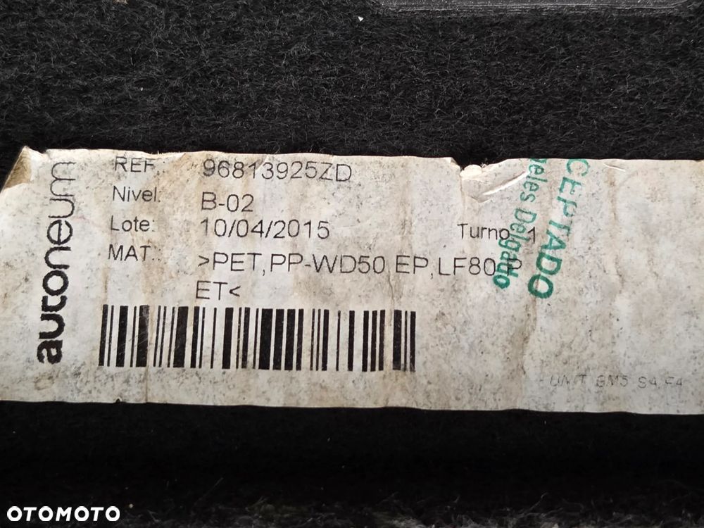 CITROEN BERLINGO II PEUGEOT PARTNER II PÓŁKA BAGAŻNIKA TYŁ TYLNA CZARNA 96813925ZD - 3