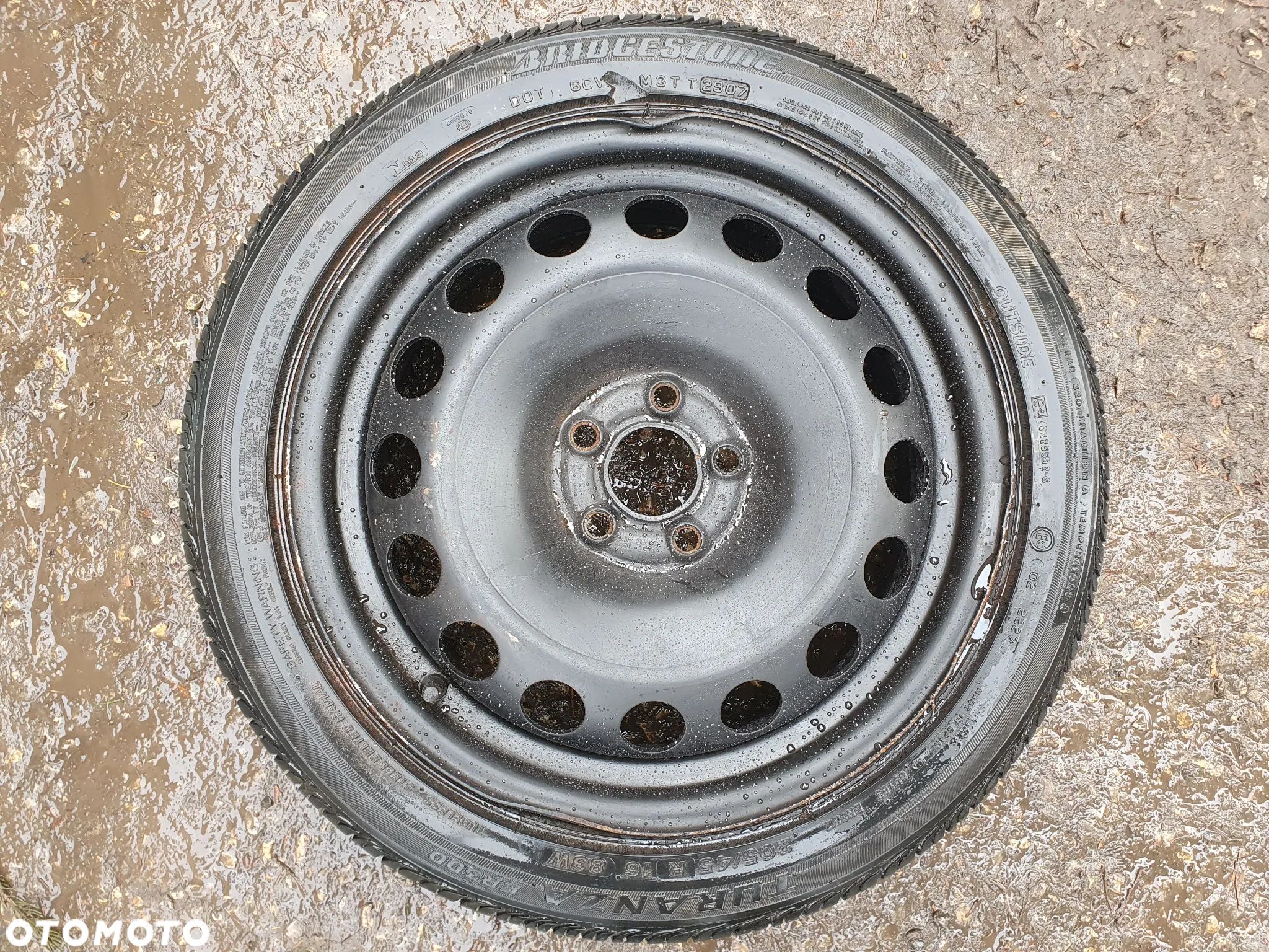 VW AUDI R16 KOŁO ZAPASOWE 5x100 205/45/R16 ORYGINALNA FELGA 16 6.5J ET42 1J0601027AD/AC - 1