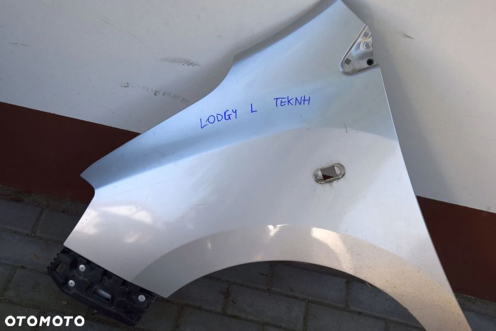 Dacia Lodgy 12-20 Dokker Błotnik LEWY przedni przód srebrny + ślizg - 2