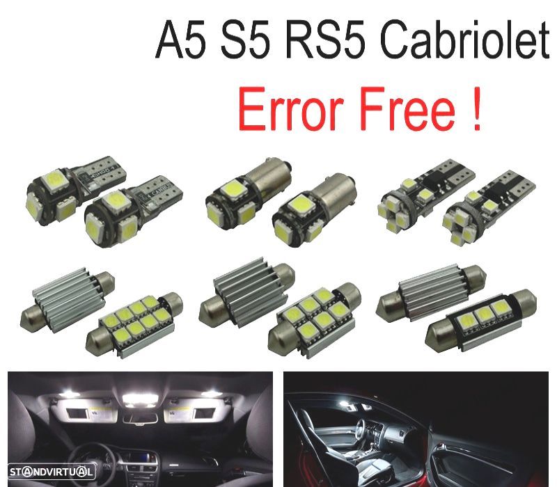 KIT COMPLETO 10 LAMPADAS LED INTERIOR AUDI A5 S5 RS5 CONVERTIBLE CABRIOLET 09-15 - 1