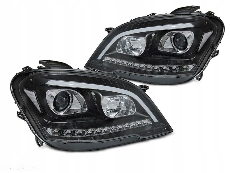 Reflektory Lampy kpl Led Tube Neon Tuning Black Mercedes ML 164 Lift 08-12 - 1