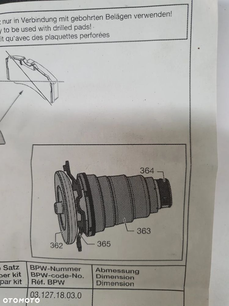 Zestaw naprawczy zacisku hamulcowego BPW TSB 3709 4309 4312   0480107631 - 7