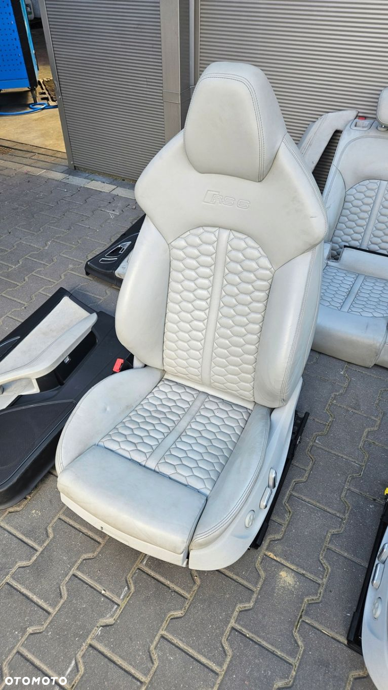 AUDI RS6 C7 4G S6 A6 C7 FOTELE KANAPA SKÓRA JASNA MONDSILBER - 4