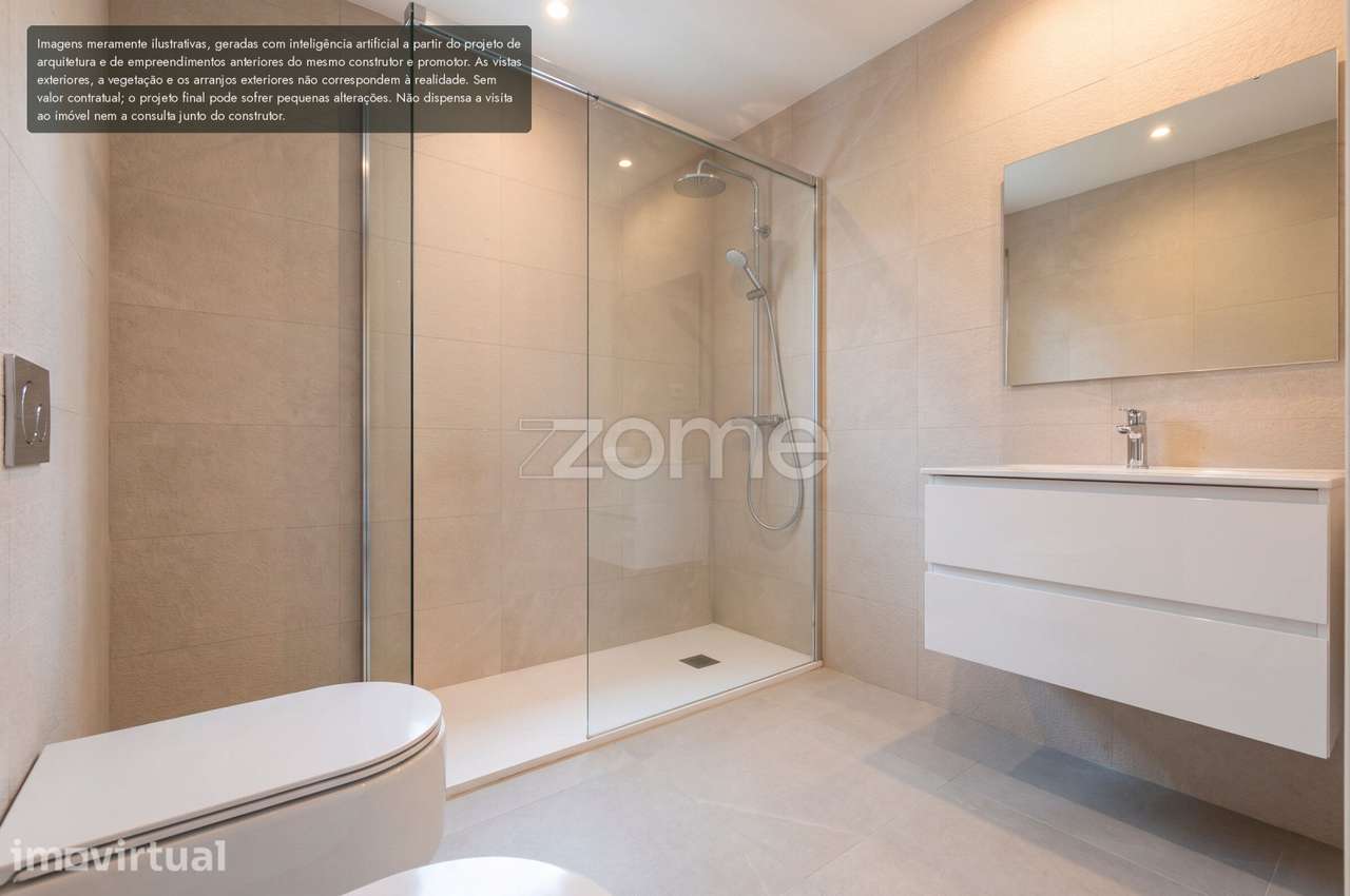 T3 com varanda em condomínio privado com piscina e jardim, Famões - Grande imagem: 5/32