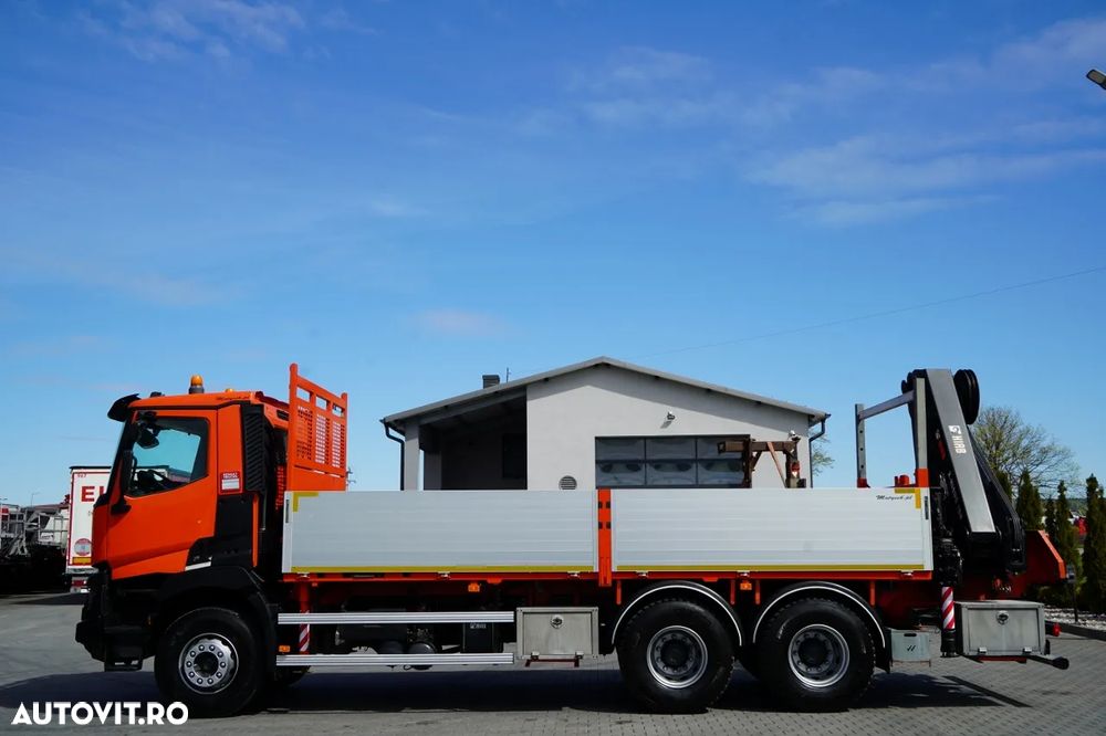 Renault C 430 / 6x4 / LIVRARE 6.2 M + CUPTOR HIAB X-DUO 188 / EXTENSIE 15 M / RADIOCOMANDĂ / FURCĂ / ROTATOARE - 10