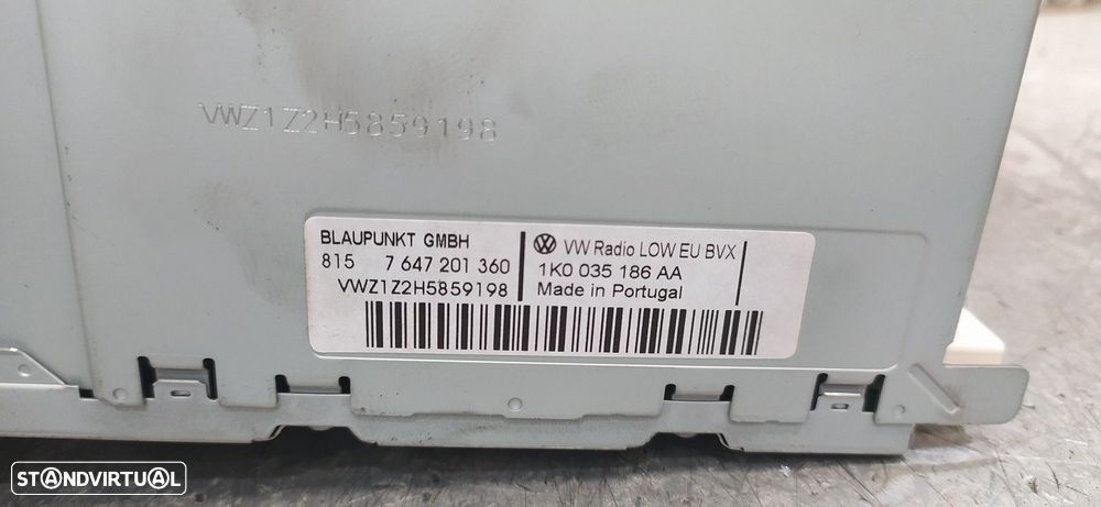 SISTEMA AUDIO / RADIO CD VOLKSWAGEN GOLF VI 2009 -1K0035186AA - 2