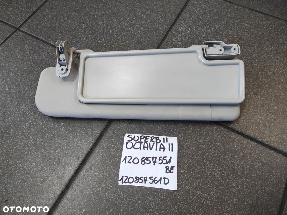 OSŁONA PRZECIW SŁONECZNA SŁONECZNIK LEWA KIEROWCY SKODA OCTAVIA 2 SUPERB 2 1Z0857551BE 1Z0857561D WYSYŁKA !!!!! - 3