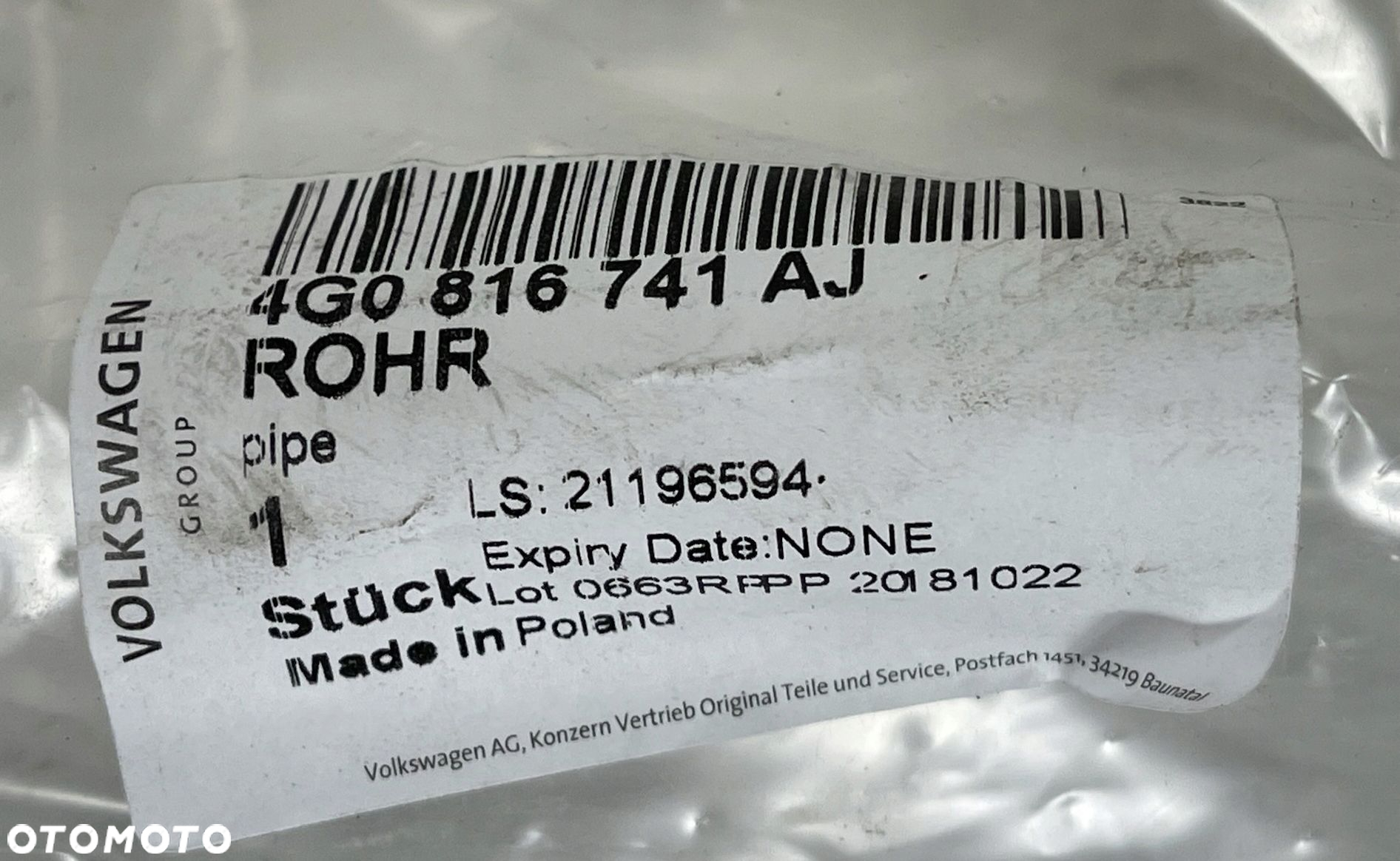 AUDI RS6 RS7 C7 PRZEWÓD RURKA KLIMATYZACJI 4G0816741AJ NOWA - 4