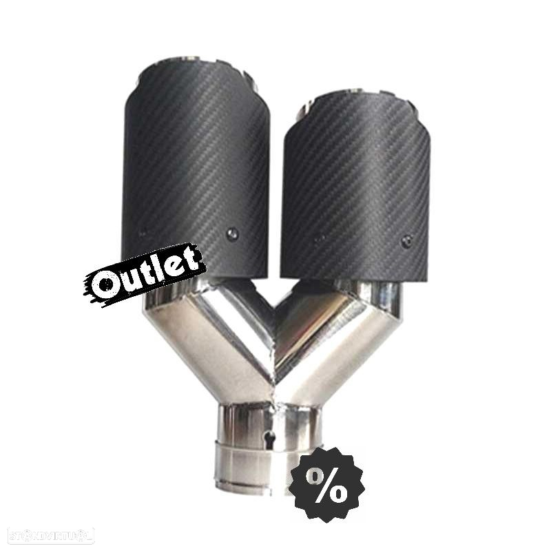 E010404C1 PONTEIRA DE ESCAPE CARBONO DUPLA ESQ LOOK AKRAPOVIC - 5