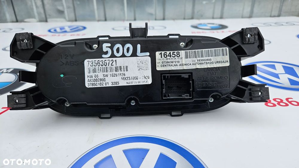 Fiat 500L Panel sterowania klimatyzacją Sterowanie nawiewem Panel klimy AC 735636721 EUROPA IDEALNY - 8