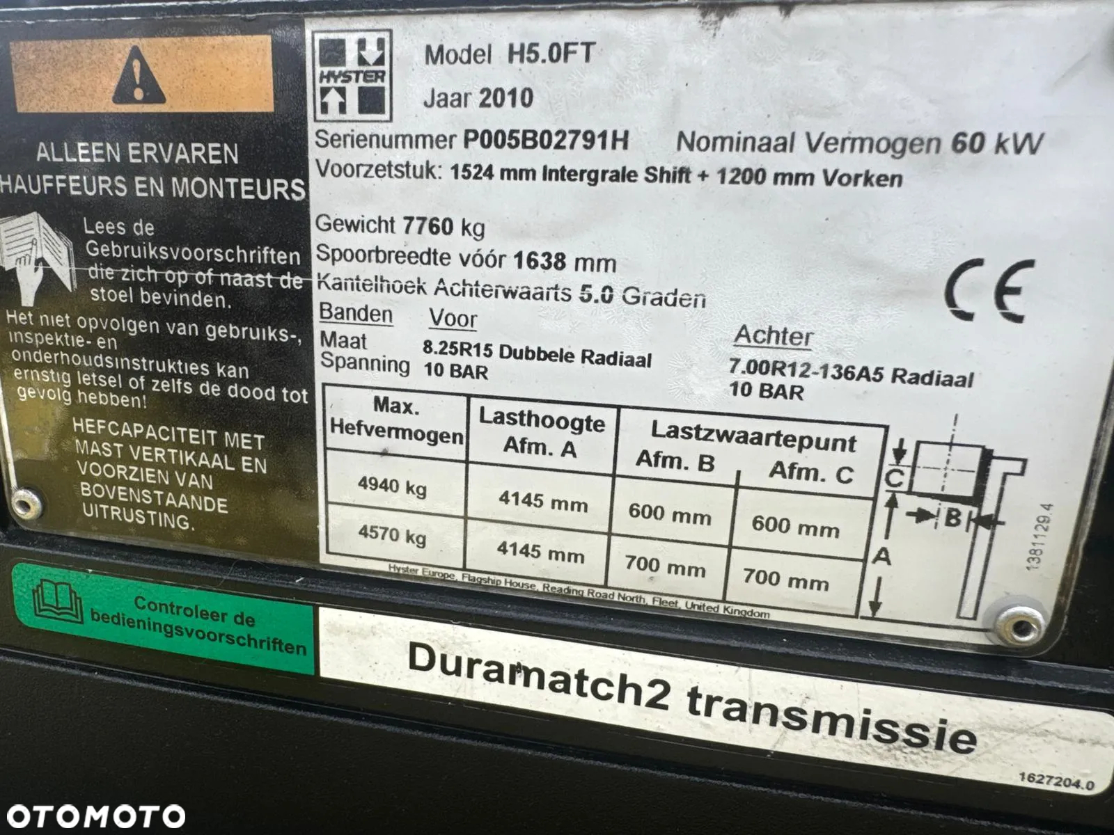 Hyster 5.5 FT // Diesel // 5000 kg //Triplex //Wersja kontenerowa - 17
