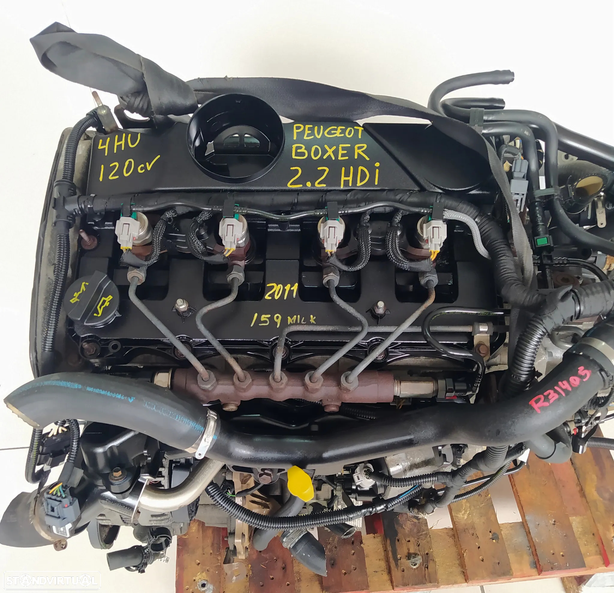 Motor peugeot BOXER 2.2HDI 120cv 4HU 2011 - caixa 6v velocidades 20GP17 - 2
