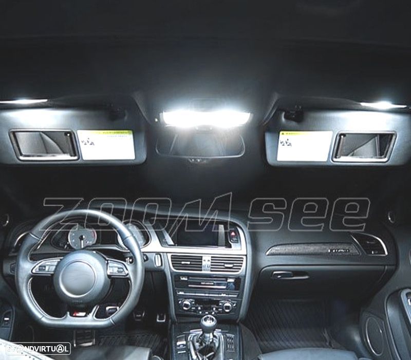 KIT COMPLETO 17 LAMPADAS LED INTERIOR PARA AUDI A4 S4 RS4 B8 QUATTRO SEDAN - 4