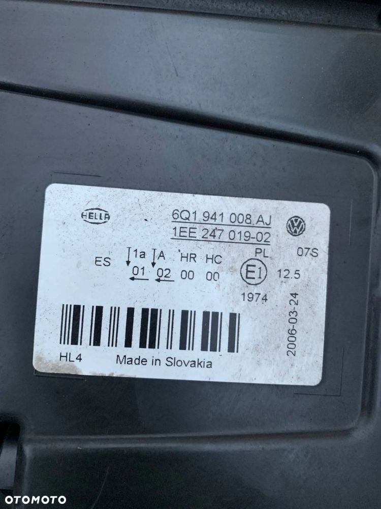 Lampa przód przednia prawa Volkswagen Polo 9n IV Lift 2005 6Q1941008AJ WWA - 11