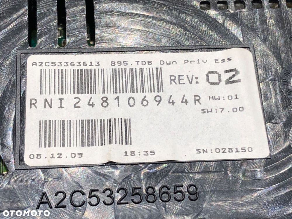 LICZNIK  RENAULT MEGANE III liftback (BZ0/1_, B3_) 2008 - 2022 1.6 16V (BZ1B, BZ1H) 81 kW [110 KM] - 4