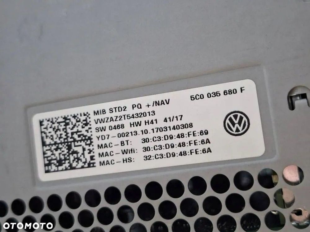 Volkswagen Sharan 7N 2017 RADIO NAWIGACJA RADIOOTWARZACZ 5C0035680F ORYGINA - 13