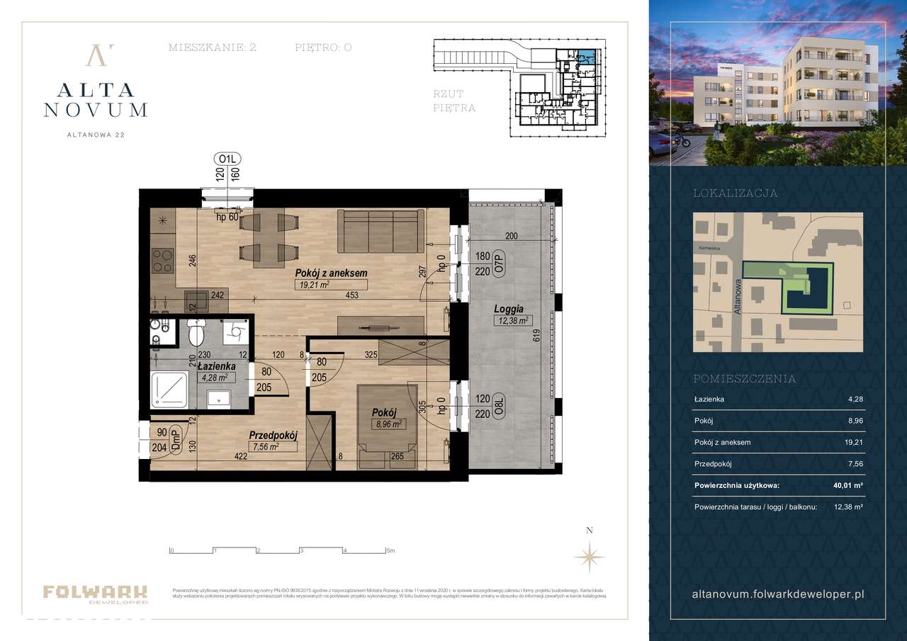 ALTA NOVUM - Twoje wymarzone miejsce nad Wisłą - 40,02m2 PARTER M02