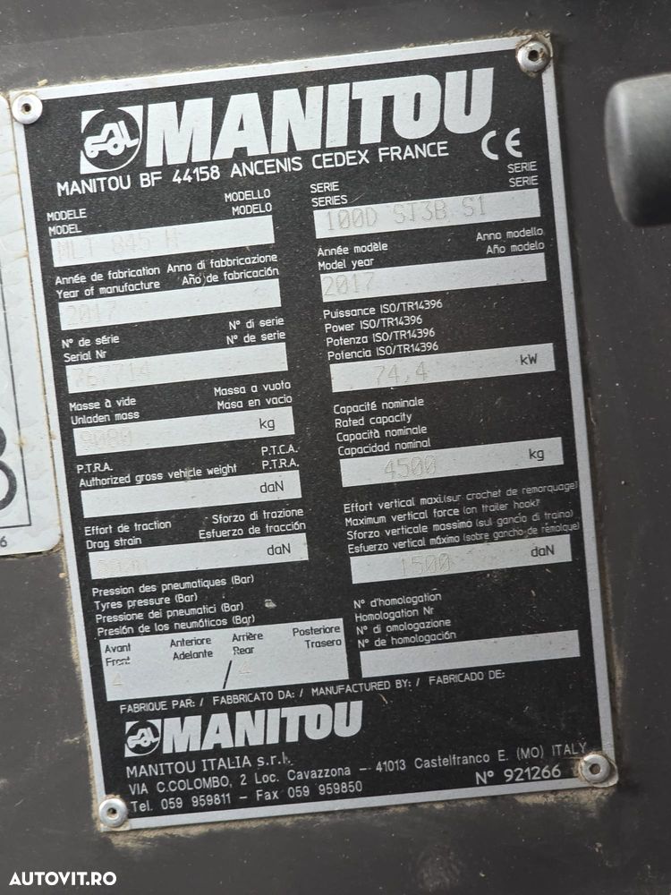 Manitou Încarcator Telescopic Manitou MLT 845 H - 6