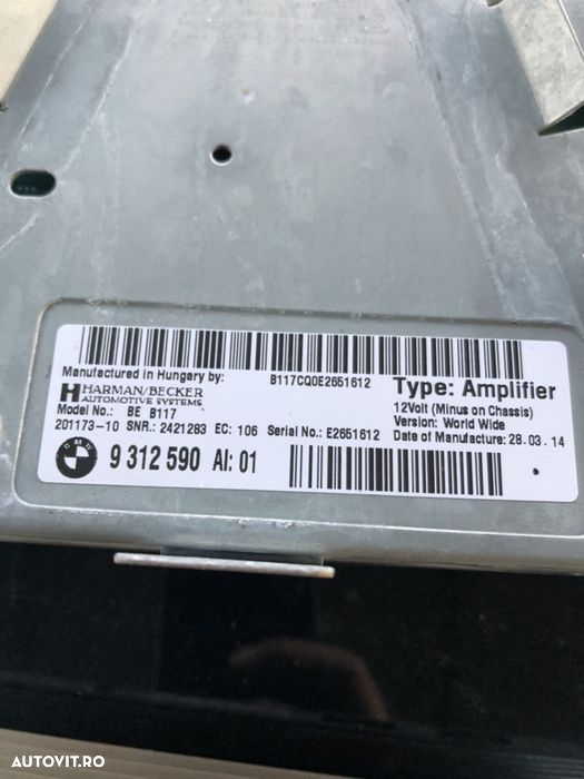 Amplificator audio HiFi bmw f10 f11 f01 e70 e71. X5 x6 seria 5 6 7 top - 7