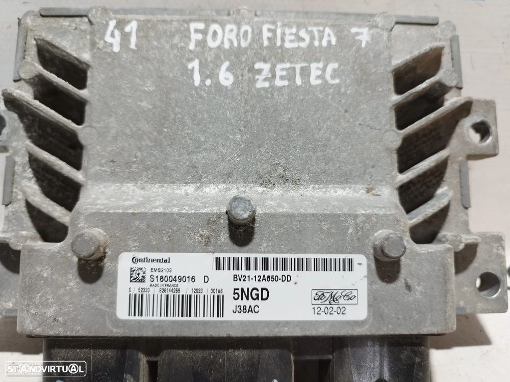CENTRALINA ECU MOTOR FORD FIESTA1.6 ZETEC S180049016 D  BV2112A650DD BV21-12A650-DD 5NGD  EMS2103 FYJB - 2