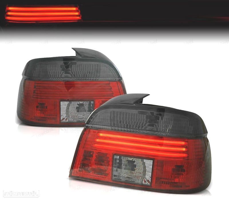 FAROLINS TRASEIROS LEDS CELIS BMW E39 00-03 PISCA ESCURECIDO - 1