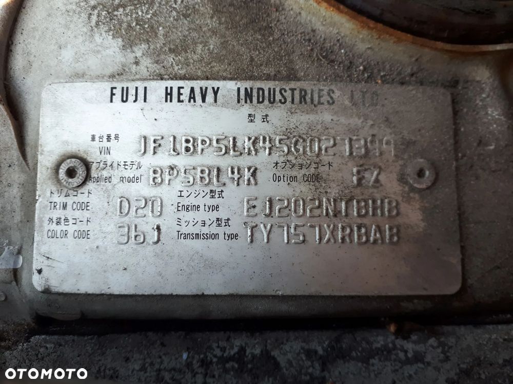 SUBARU LEGACY IV 03-06 2.0 B EJ20 SILNIK KOMPLETNY - 23