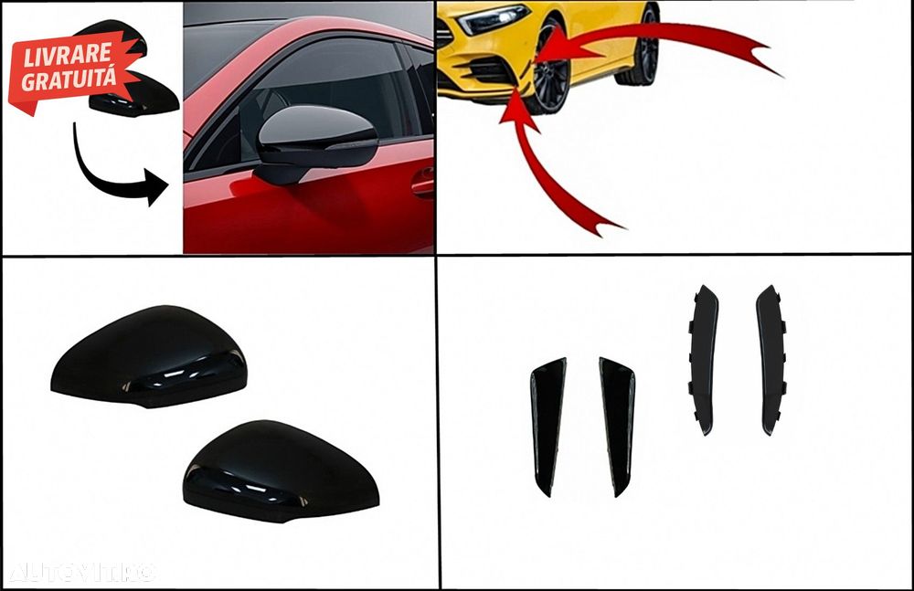 Kit Ornamente bara fata flapsuri si Capace Oglinzi Mercedes A-Class W177 V177 (04.- livrare gratuita - 1