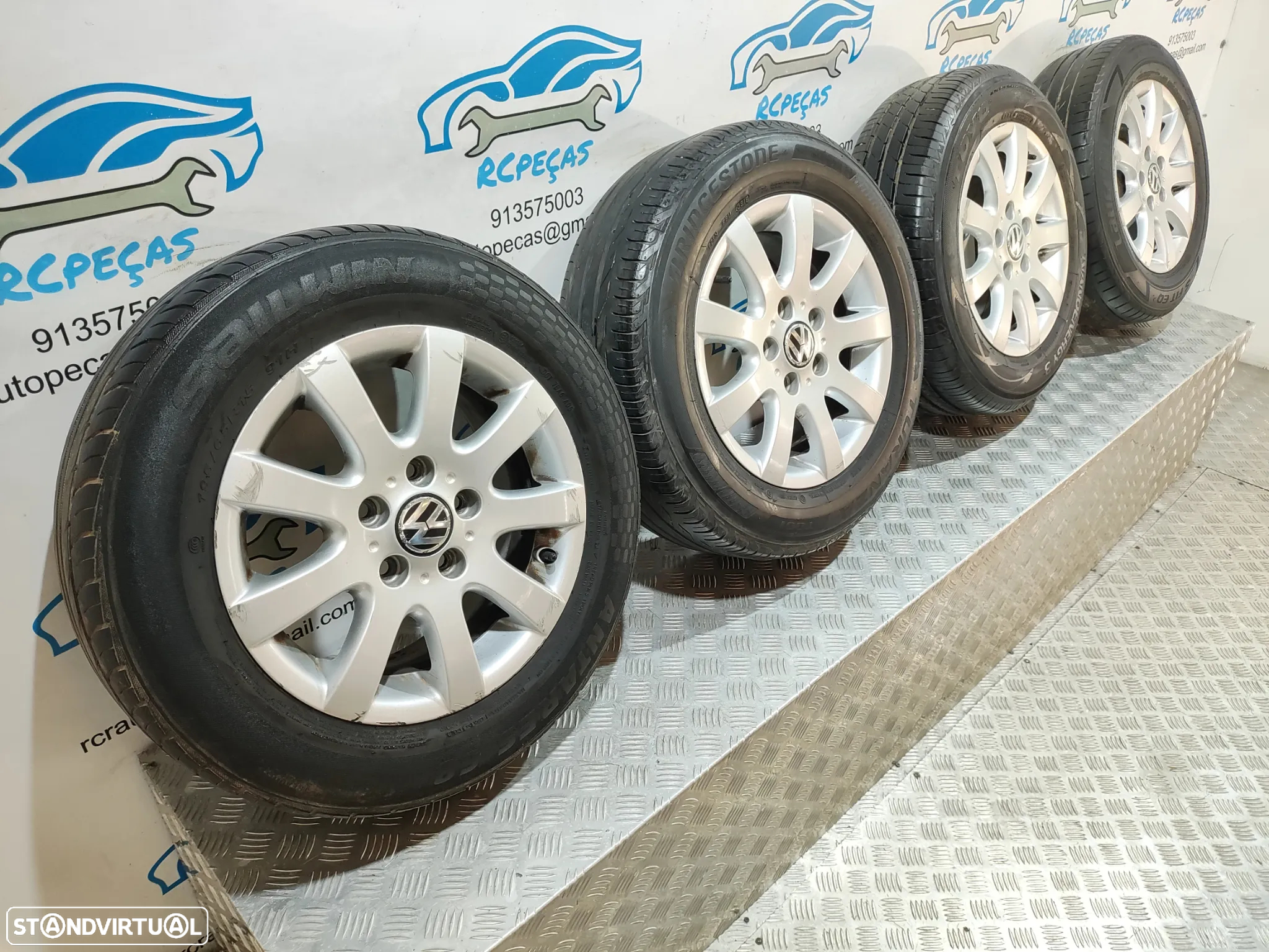 - JANTES ORIGINAIS VW VOLKSWAGEN TOURAN 2 II MK2 1T3 1K0601025AQ 15 POLEGADAS 6,5J ET40 5X112 - 4