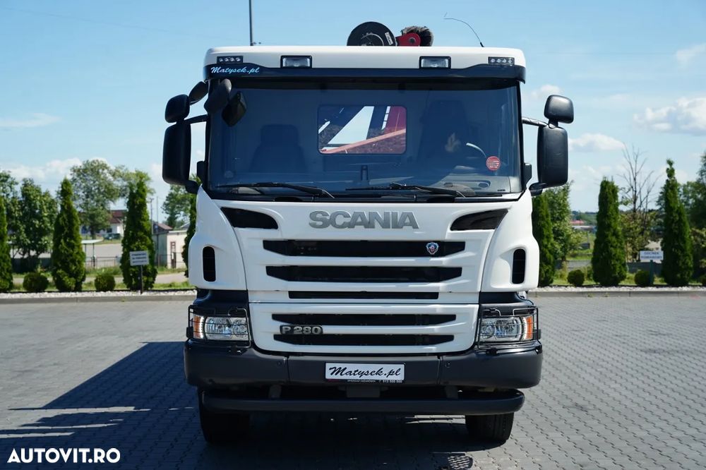 Scania P 280 / 4X2 / BASCULĂ + HDS HMF 635 K2 / RADIOCOMANDĂ / ROTATOARE / EURO 6 / - 15