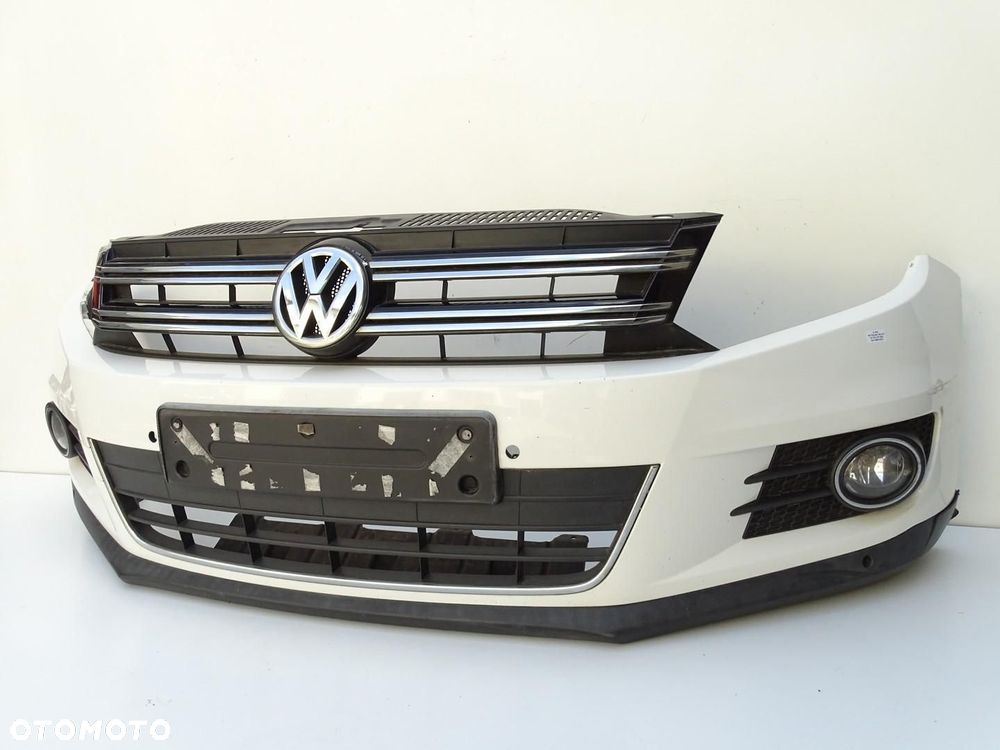 ZDERZAK PRZÓD PRZEDNI + ATRAPA + HALOGENY + 4x PDC LB9A VW TIGUAN I 5N LIFT - 4