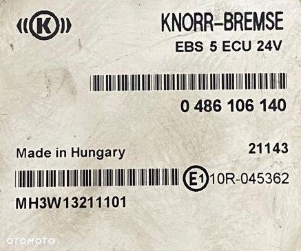 STEROWNIK/MODUŁ/KASETA EBS 5 ECU FORD F-MAX KNORR BREMSE 0486106140 - 3