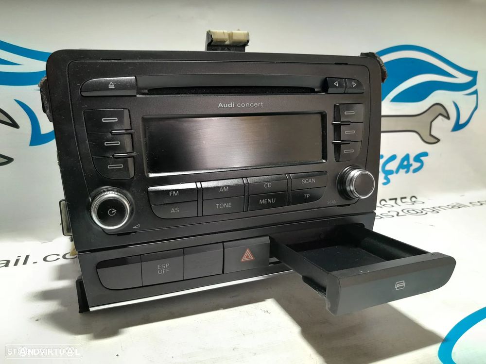Radio Com Painel Gaveta Audi A3 8P Concert 8P0035186P - 4