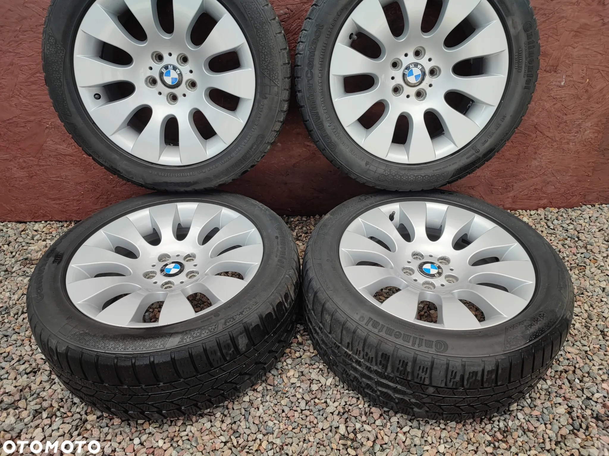 BMW E39 / E38 / X5 / X3 / E60 / E65 / E65 ORYGINALNE ALUFELG STYLINGI 91 8Jx18" ET24 + OPONY ZIMA CONTINENTAL 245/50/R18 O NR. 36 11 6 753 237 OEM W DOBRYM STANIE - 4