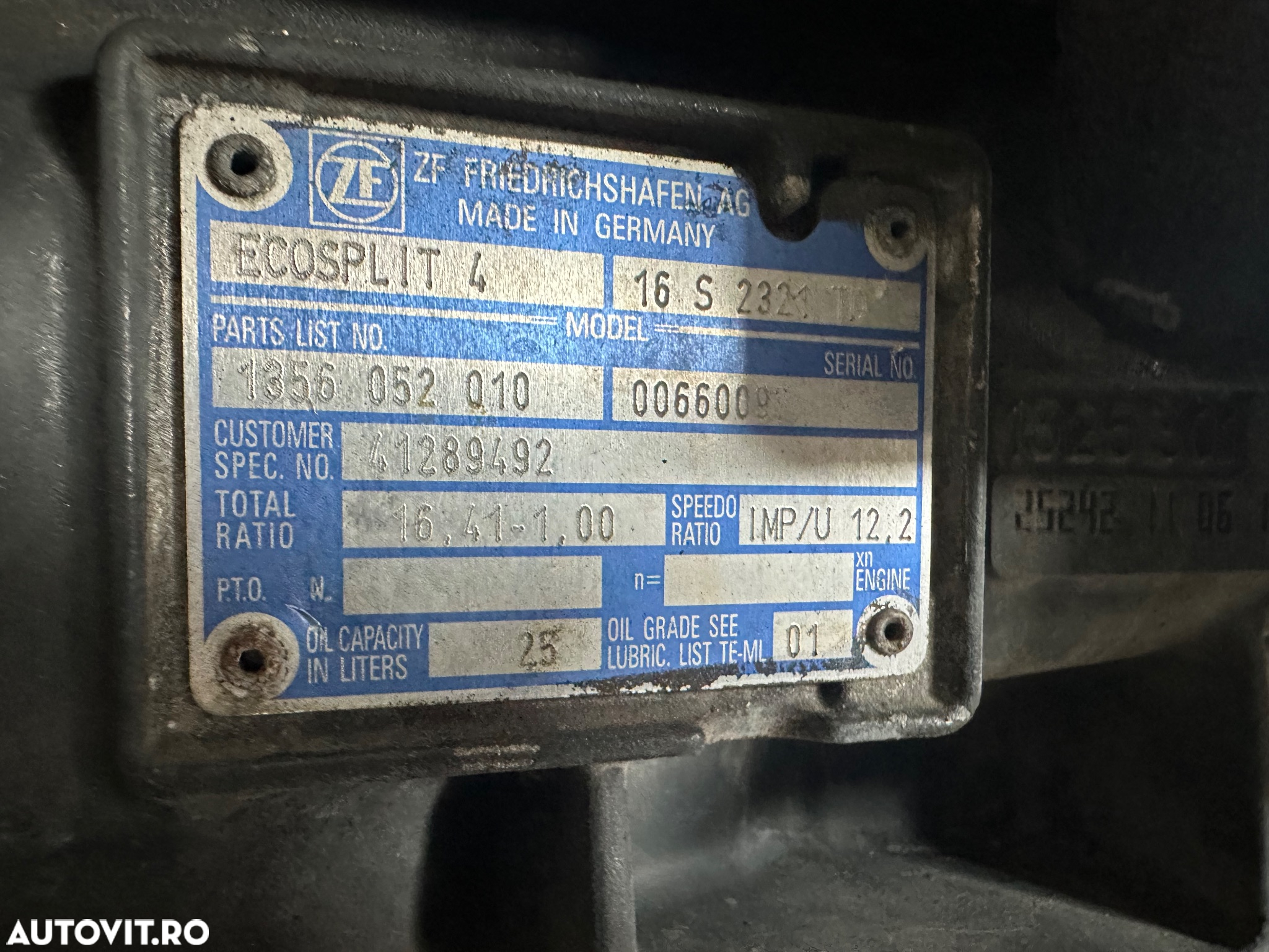 Cutie de viteze manuala iveco 16s2321td 16,41-1,00 - 2